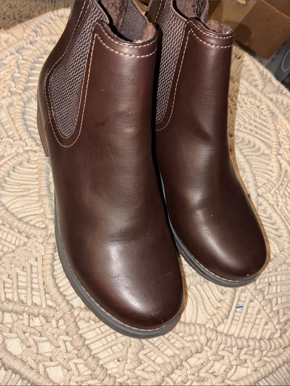 Eastland Dark Brown Leather Chelsea Ankle Booties